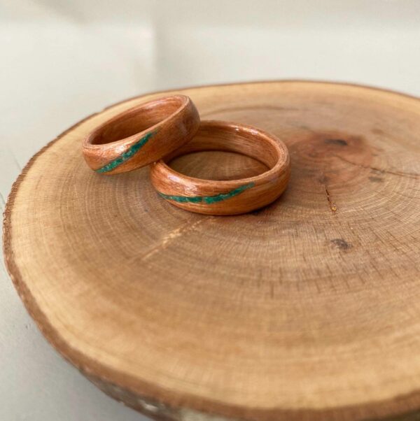 Custom set houten trouwringen - Afbeelding 6
