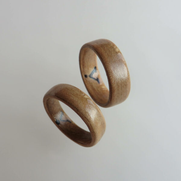 Custom set houten trouwringen - Afbeelding 2