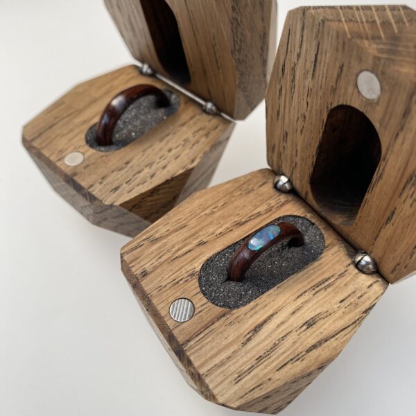 Custom set houten trouwringen - Afbeelding 3
